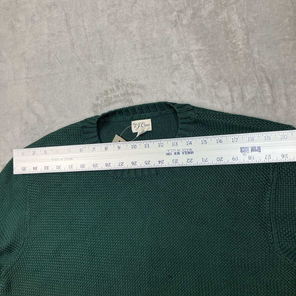 J Crew Sweater Mens S Green Crewneck Premium Basket-stitch Business Casual - Picture 14 of 16